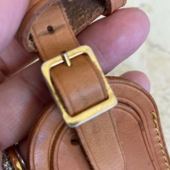 Vintage Louis Vuitton Vachetta Leather Luggage Tag & Poignet - Picture 9 of 15